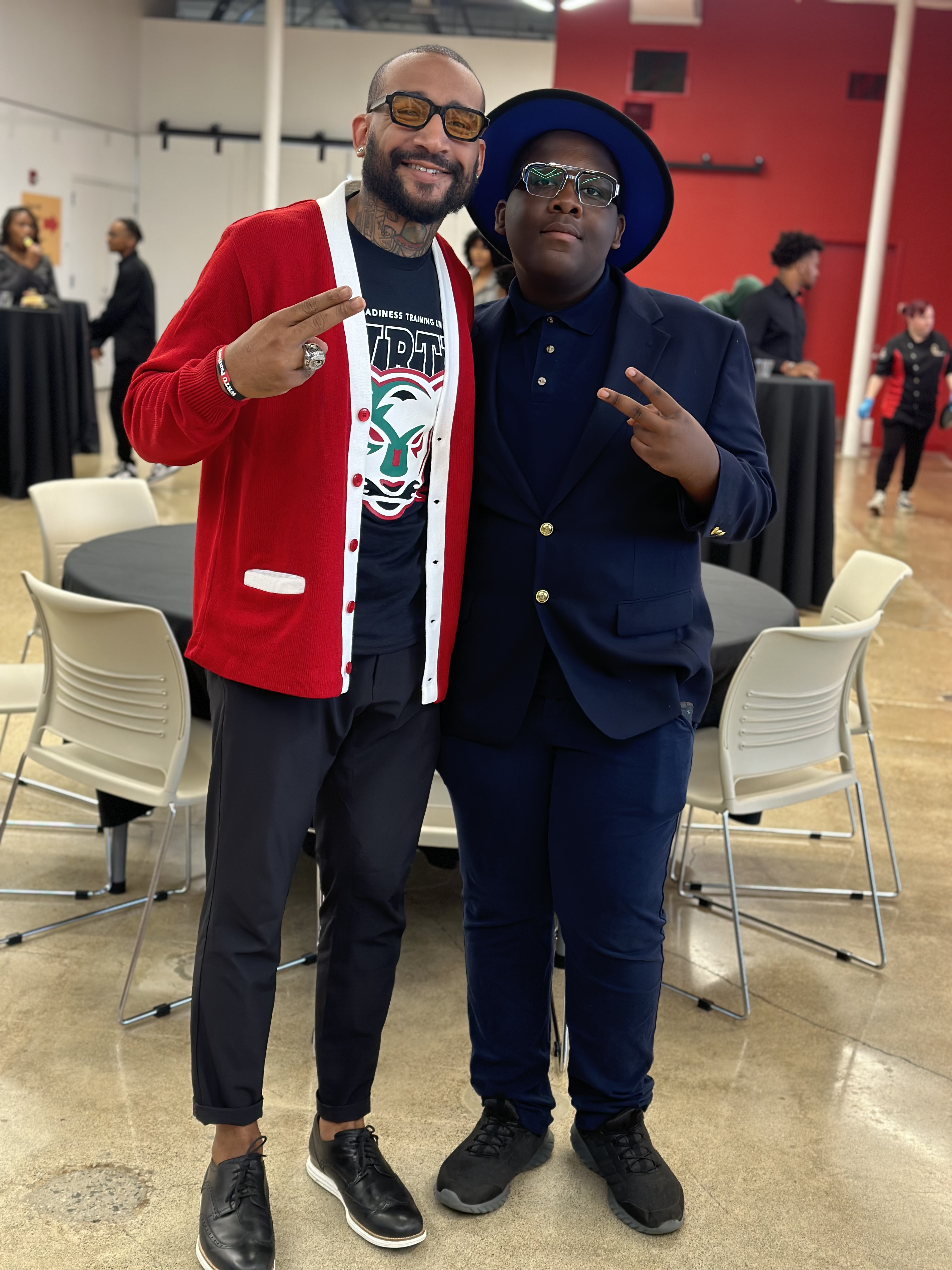 Chris with student