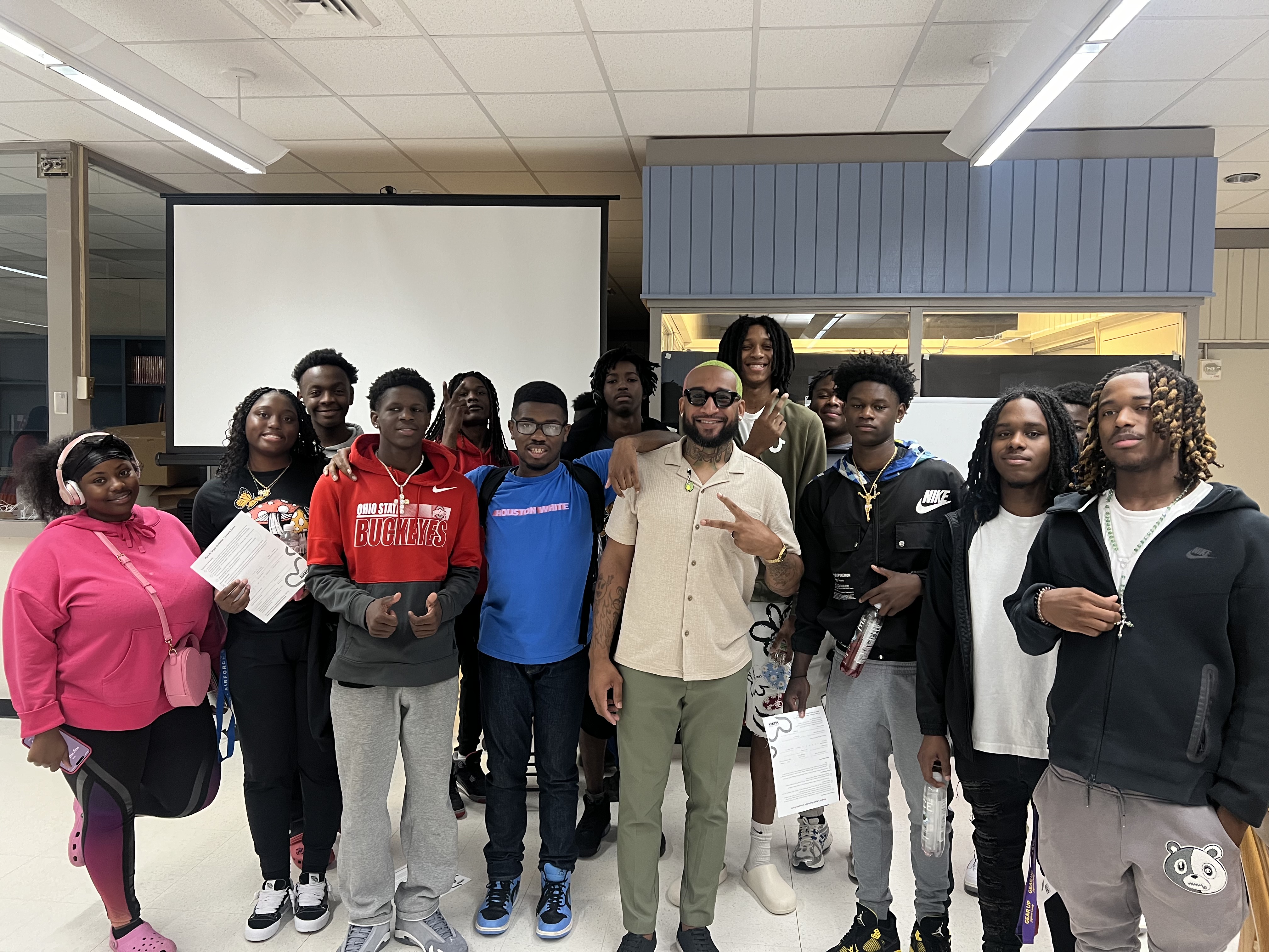 Chris with students group